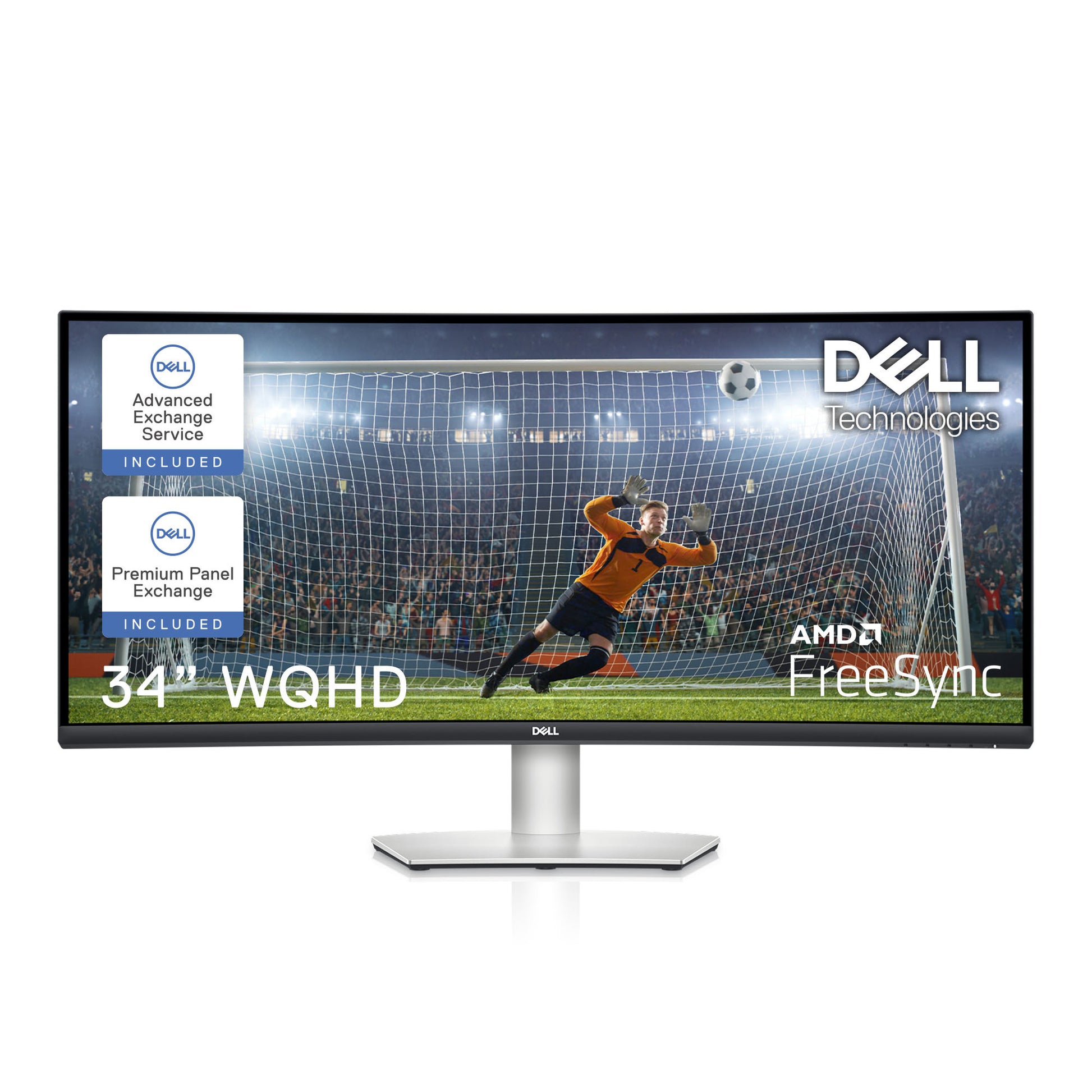 DELL S3423Dwc – Monitor, 34", VA, 100 Hz, 350 cd/m², USB-C, KVM, Lautsprecher, VESA 100 × 100, Schwarz