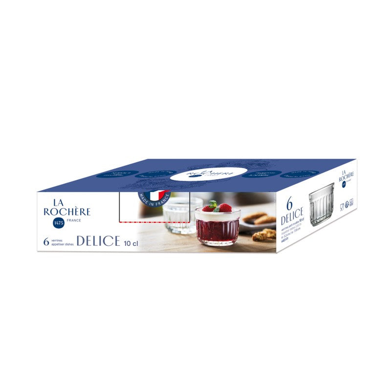 La Rochère Dessert-Schale Delice – 6er Set, 100 ml, Ø 7,1 cm, Glas, Transparent, spülmaschinenfest