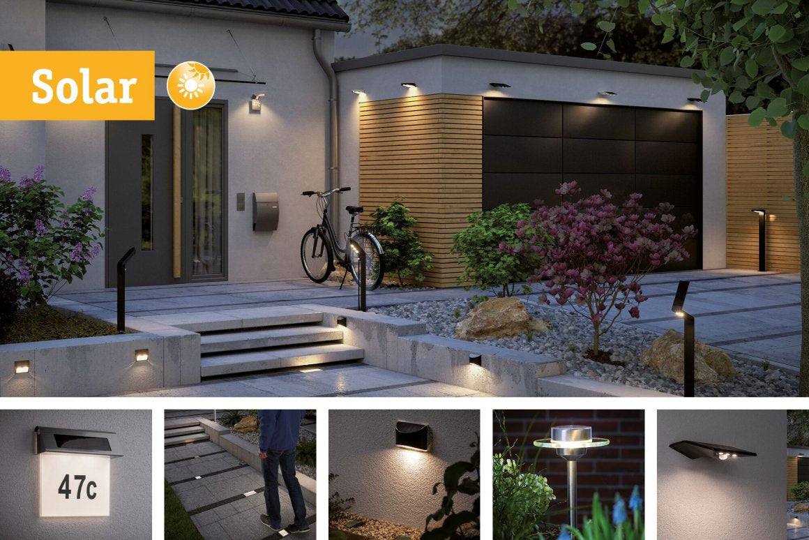 Paulmann LED-Streifen Aussen – 2700 K – IP44 – Akku & Solar – Dämmerungsautomatik – Schwarz – Kunststoff