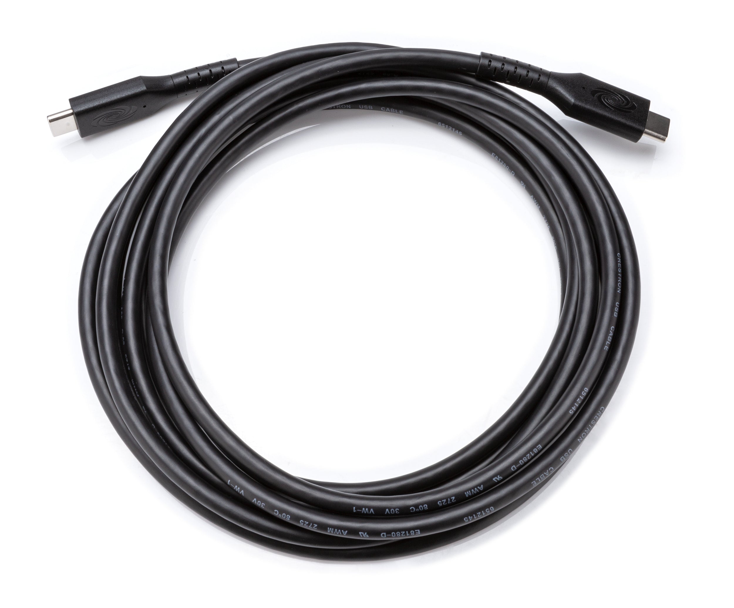 Crestron USB-C auf USB-C Kabel – USB 3.2 Gen 1 (5 Gbit/s) – 2,7 m – PD 60 W – 4K/60 – Schwarz