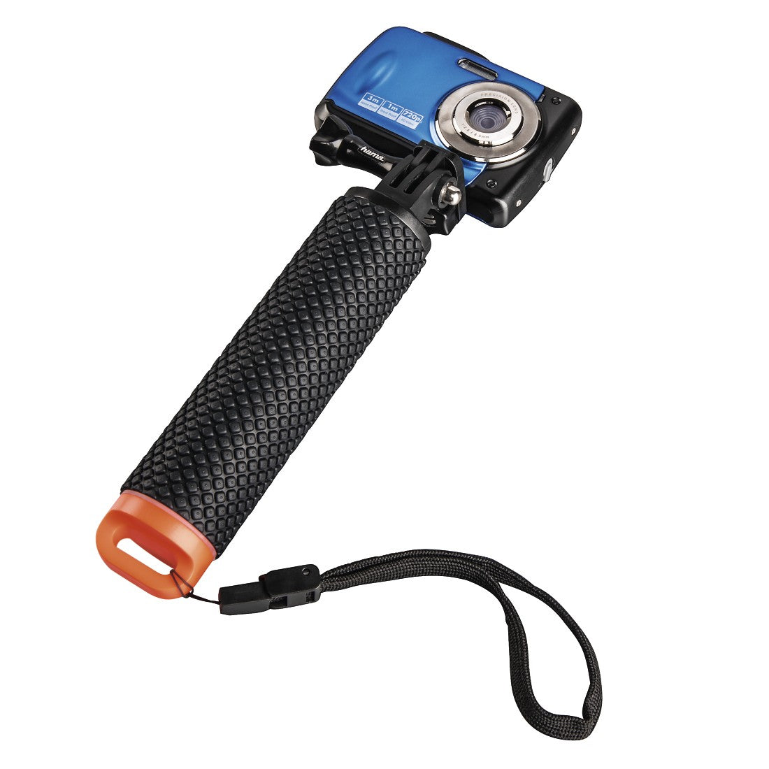 Hama 00004458 Schwimmgriff – 1/4"-Gewinde, mit Trageschlaufe – für GoPro, ActionCam – Schwarz