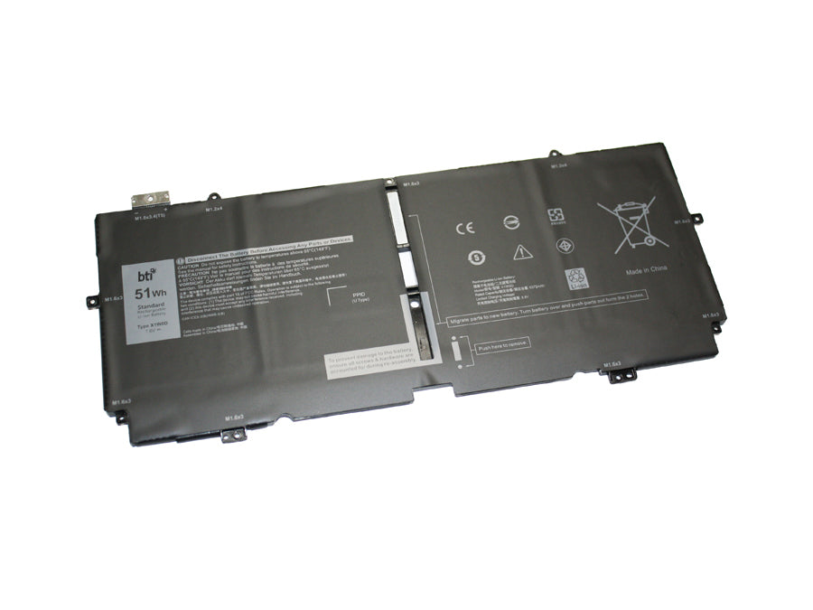 BTI Notebook-Akku – für Dell XPS 13 (9310) 2-in-1 – 51 Wh, 7,6 V (4 Zellen) – Schwarz