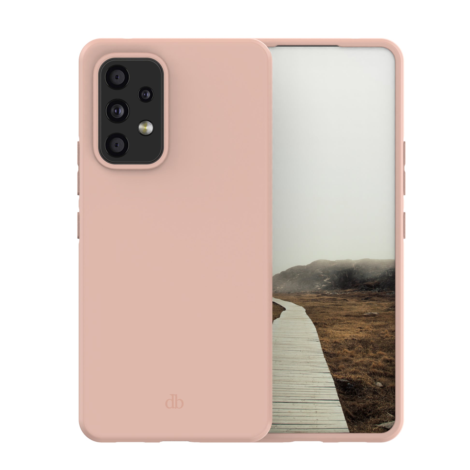 dbramante1928 Backcover – für Samsung Galaxy A53, Recycling-Kunststoff, Pink Sand, bis 1,2 m sturzsicher