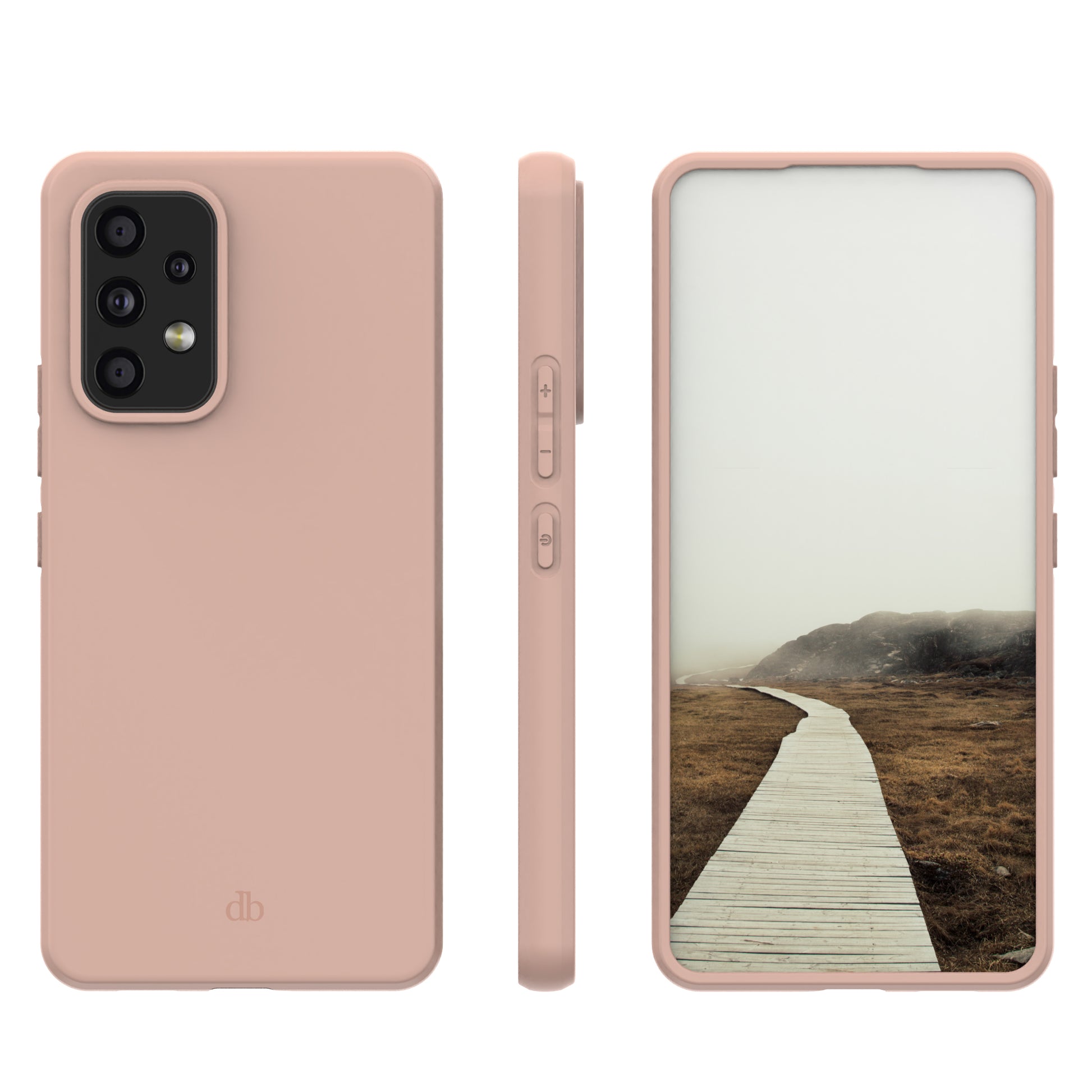 dbramante1928 Backcover – für Samsung Galaxy A53, Recycling-Kunststoff, Pink Sand, bis 1,2 m sturzsicher