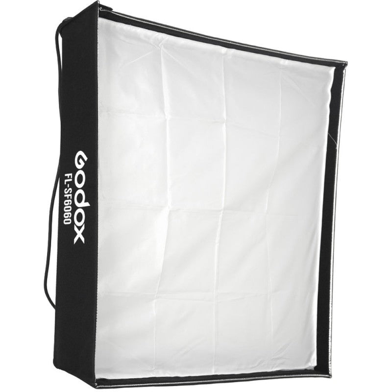 Godox FL-SF6060 Softbox – Quadrat 600 × 600 mm, Diffusor, Gitter, Tragetasche – Schwarz/Silber