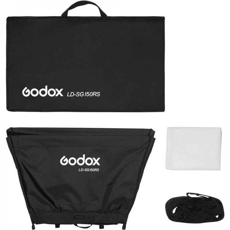 Godox LD-SG150RS Softbox – rechteckig 500 × 600 mm – mit Diffusor, Gitter, Tragetasche – für LD150RS – schwarz