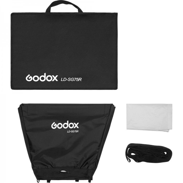 Godox LD-SG75R Softbox – 450 × 520 mm, eckig – mit Grid, Diffusor, Tragetasche – für LD75R – schwarz