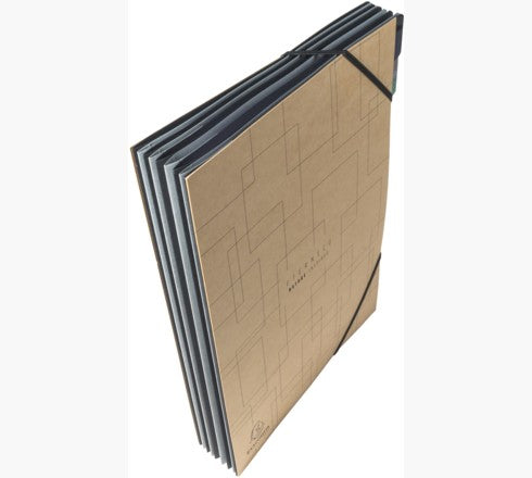 Exacompta Sammelmappe für A4, Karton, Braun, mit Gummizug