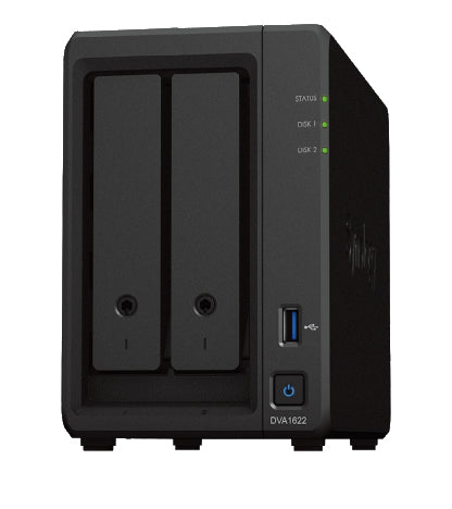 Synology DVA1622 Deep Learning NVR – 2-Bay, 6 GB DDR4, Celeron J4125