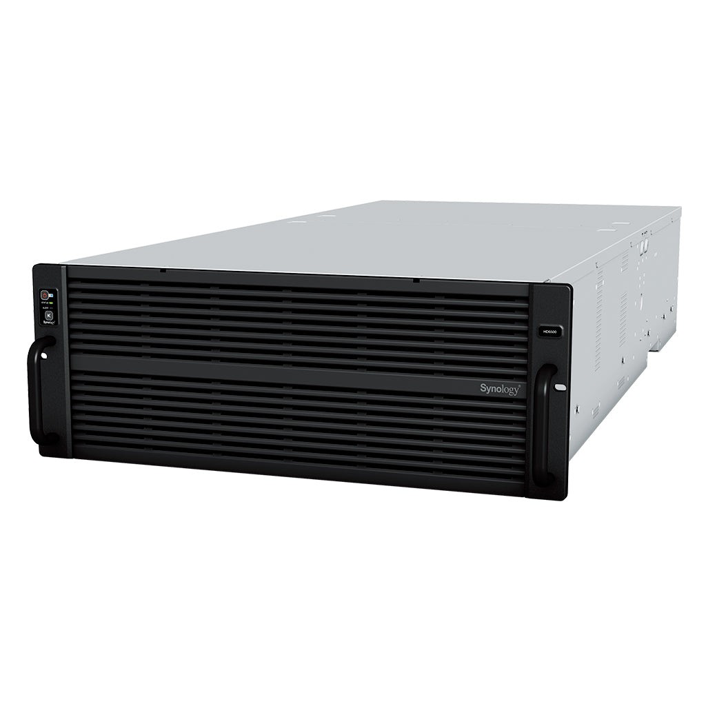 Synology HD6500 – 60-Bay Rack 4U NAS – 2×Intel Xeon Silver 4210R, 64 GB RAM, 10GbE, redundantes Netzteil
