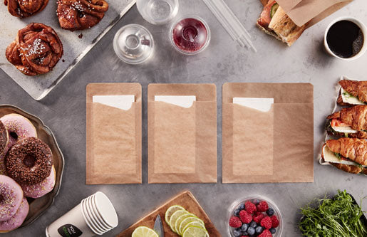 BioPak Servietten – 11,3 × 21 cm – Papier, braun – 350 Stk.