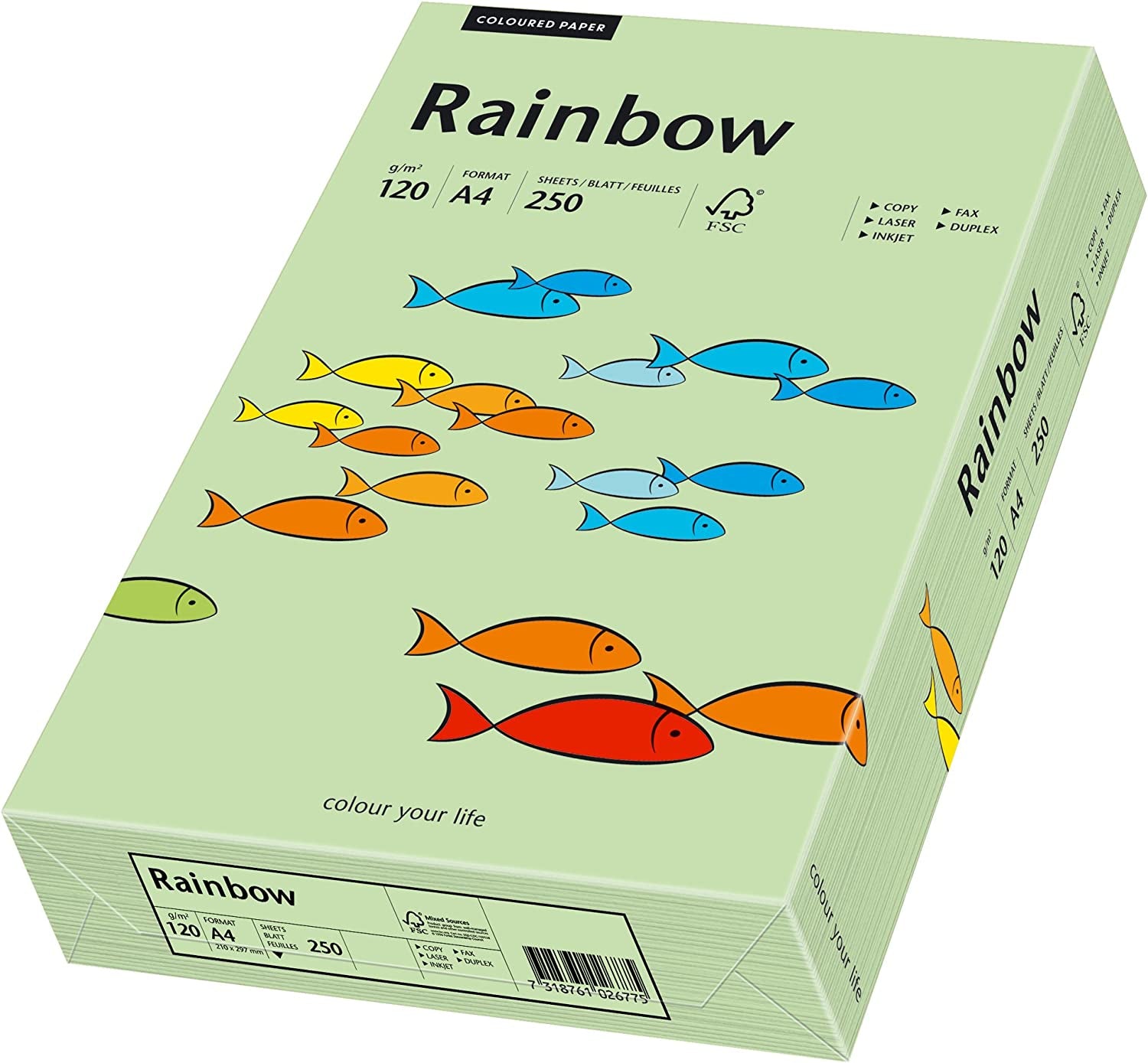 Rainbow Kopierpapier – A3, 80 g/m², mittelorange – für Inkjet/Laser/Kopierer – FSC – 500 Blatt