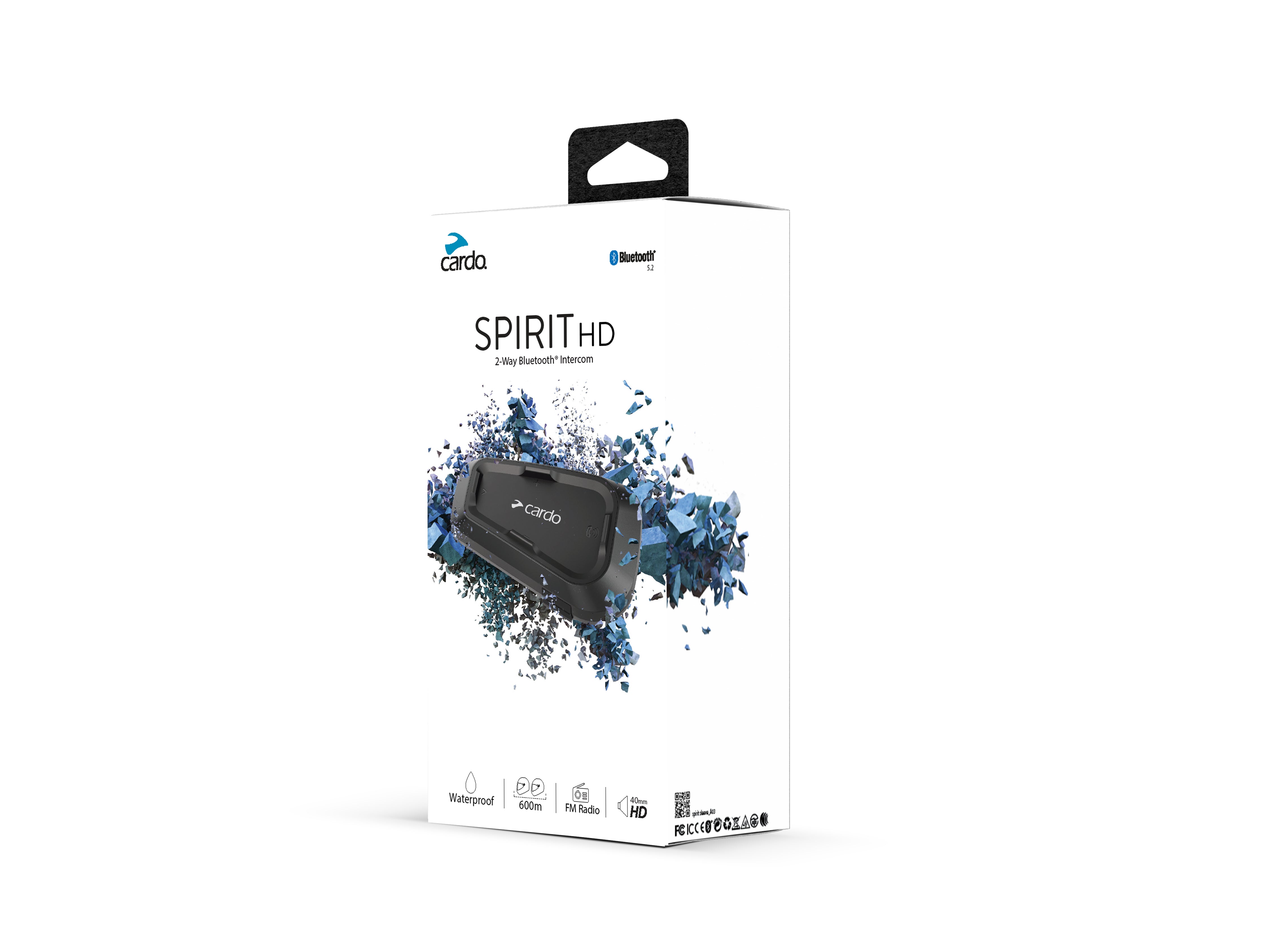 Cardo Spirit HD Single Freisprecheinrichtung – USB-C, Bluetooth 5.2 – für CE, UKCA – schwarz