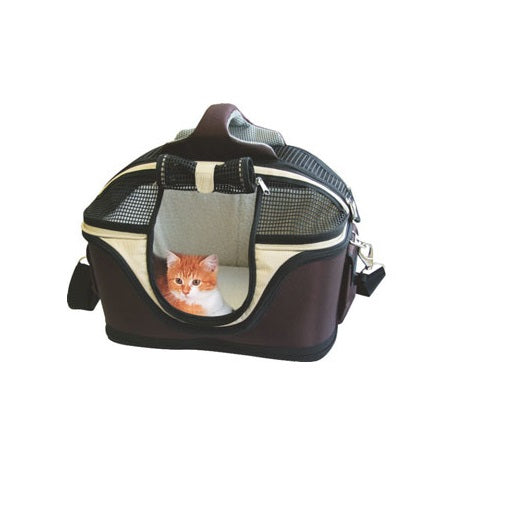 SwissPet Tiertransport-Tasche Sleepyway S – Frontlader, waschbar bis 30 °C – 420 × 290 × 330 mm – braun