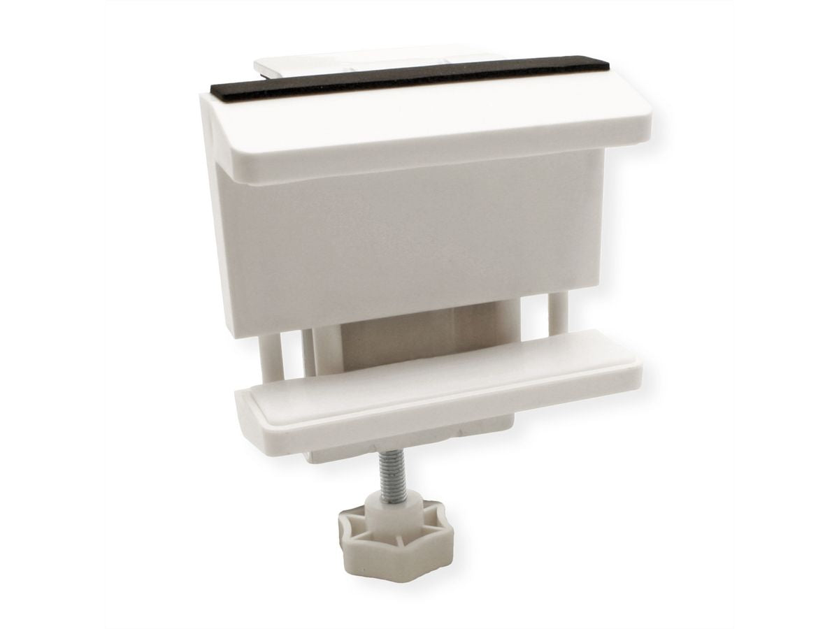 VALUE Kabel-Clip für Tisch/Bank – Klemmhalterung, Weiss, 100 × 129 × 82 mm