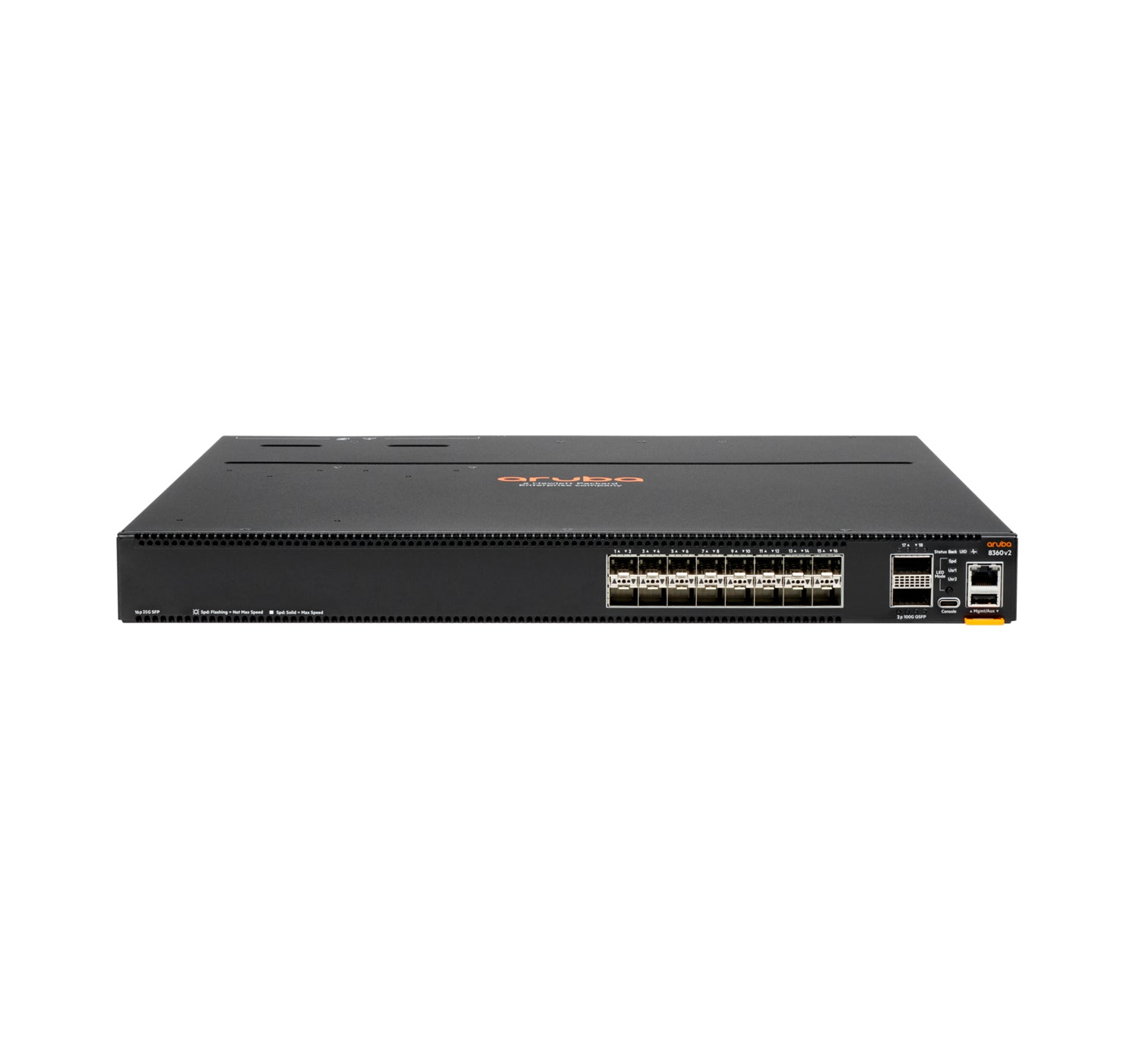 HPE Aruba Networking CX 8360-16Y2C v2 – Managed Switch – 16×SFP+, 2×QSFP28, L3, 1U