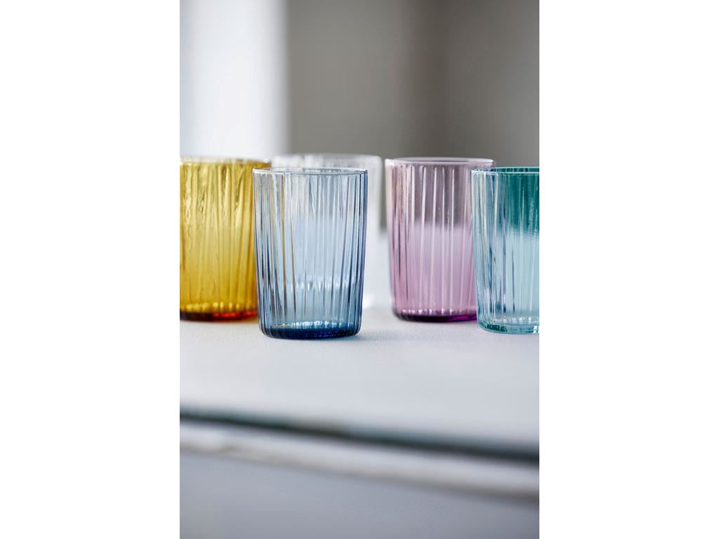 BITZ Trinkglas – 4er Set, 280 ml, Ø 7 cm, Kristallglas, Rosa, spülmaschinenfest