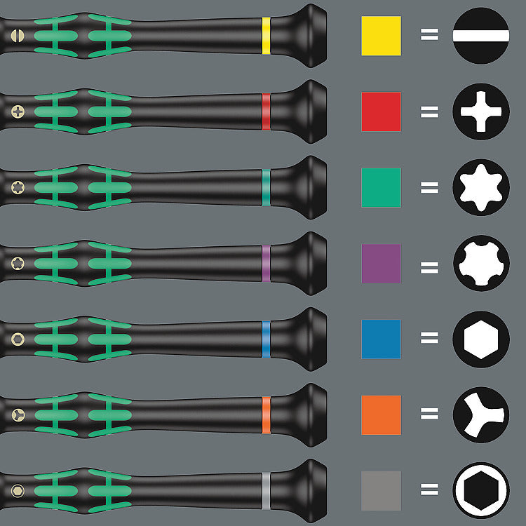 Wera Kraftform Micro-Set – Präzisions-Schraubenzieher-Set PH/SL/TX, 12-teilig, Box – 05073675001