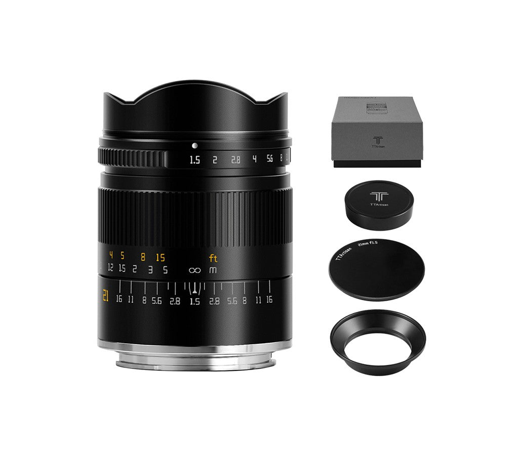 TTArtisan A03B-R 21mm f/1.5 RF-Objektiv – Vollformat – für Canon EOS R, RP, R5 – Schwarz