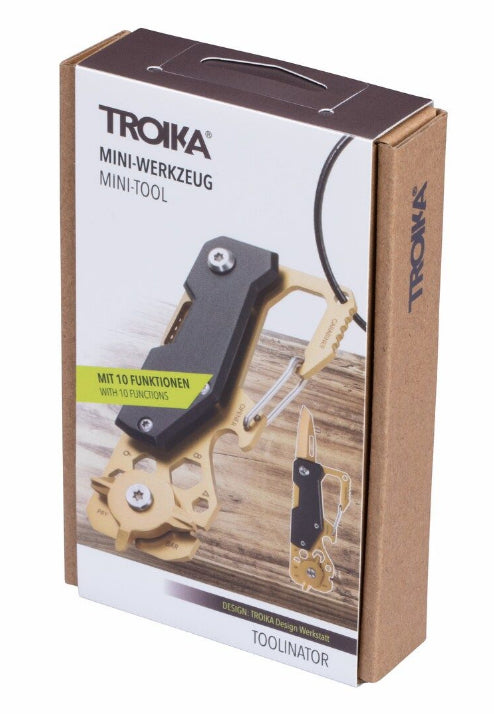 TROIKA KTL25/GO Multitool-Schlüsselanhänger – 10 Funktionen – Aluminium