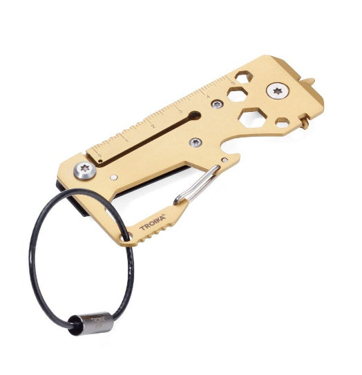 TROIKA KTL25/GO Multitool-Schlüsselanhänger – 10 Funktionen – Aluminium