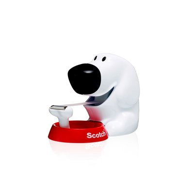 Scotch Tischabroller Dog – für Rollenbreite bis 19 mm, für Bandlänge bis 33 m, für Kern 1", Metallmesser
