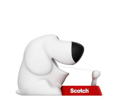 Scotch Tischabroller Dog – für Rollenbreite bis 19 mm, für Bandlänge bis 33 m, für Kern 1", Metallmesser