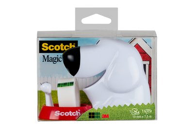 Scotch Tischabroller Dog – für Rollenbreite bis 19 mm, für Bandlänge bis 33 m, für Kern 1", Metallmesser