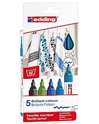 Edding Textil Marker – sortiert, 5er Set
