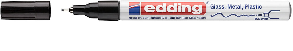 Edding 780 Paint Marker – Rundspitze 0,8 mm – Schwarz – für Glas, Metall und Kunststoff