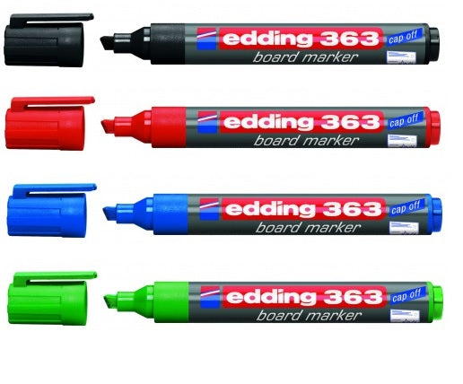 Edding Whiteboard-Marker – 4 Farben, 4 Stück, trocken abwischbar, nachfüllbar – für Whiteboards
