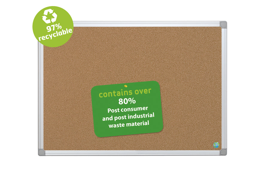 Bi-Office Pinnwand Earth-it, Kork, Aluminiumrahmen, Braun – 60 × 45 cm