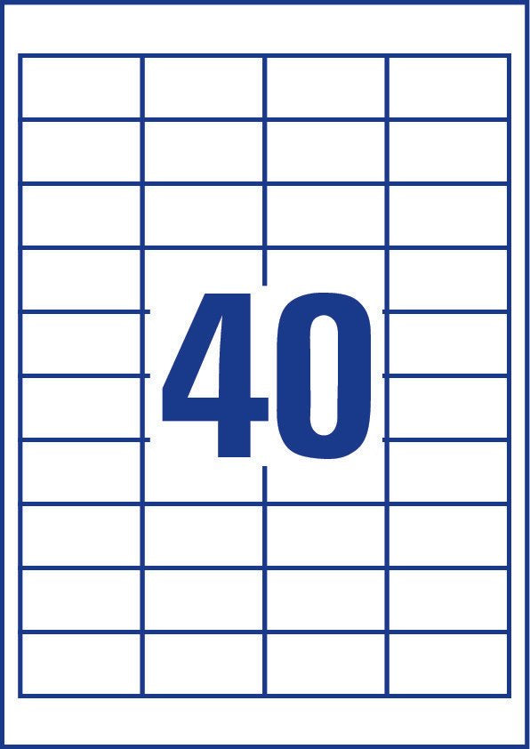 Avery Zweckform Haftetiketten – rechteckig 52,5 × 29,7 mm, permanent, weiss, A4, 100 Blatt (4'000 Stk.)