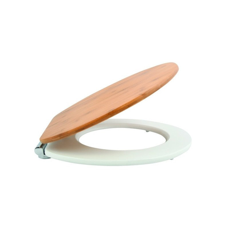 Spirella WC-Sitz Oslo – Bambus, Braun, Soft-Close, Slim, 46 × 37 cm