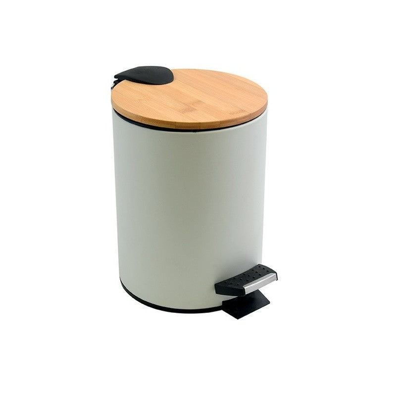 Spirella Papierkorb – 3 l, mit Deckel – Stahl, weiss – Ø 170 × H 225 mm