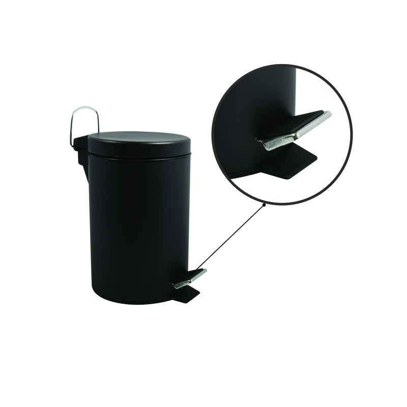MSV Treteimer – 5 l – Stahl, rund – schwarz