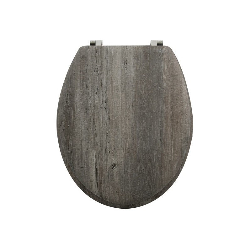 MSV Toilettensitz – Design Blue Ridge, Braun, Edelstahl, MDF-Platten