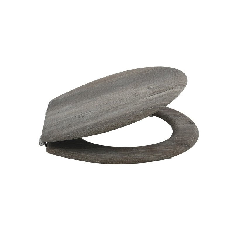 MSV Toilettensitz – Design Blue Ridge, Braun, Edelstahl, MDF-Platten