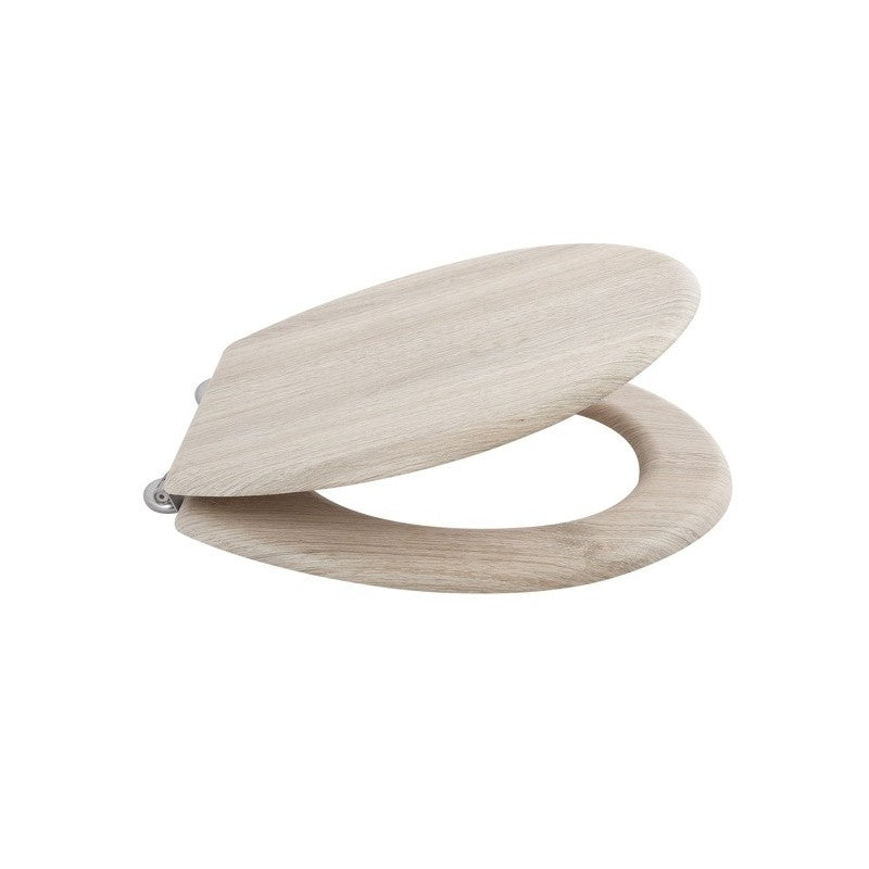 MSV WC-Sitz Parkett Dunkel – MDF, Beige, 42,5 × 36,5 cm