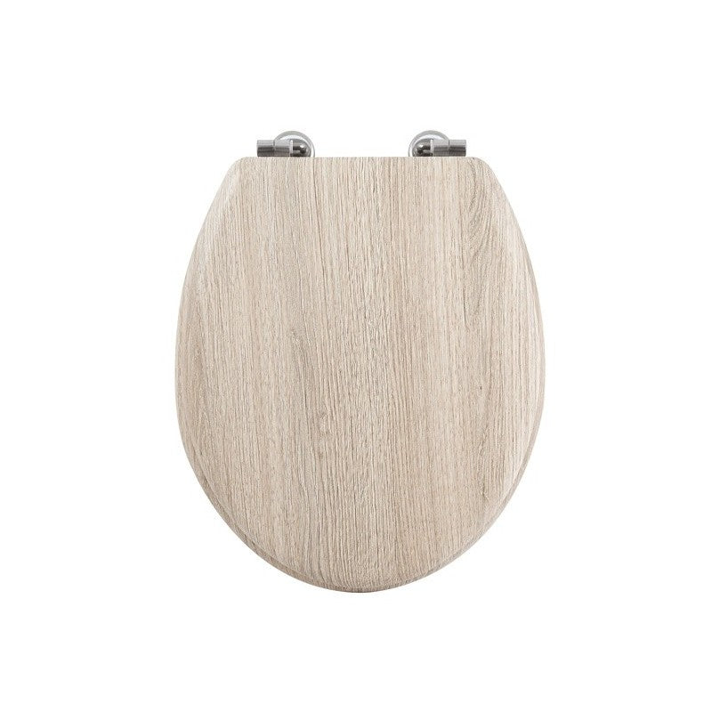 MSV WC-Sitz Parkett Dunkel – MDF, Beige, 42,5 × 36,5 cm