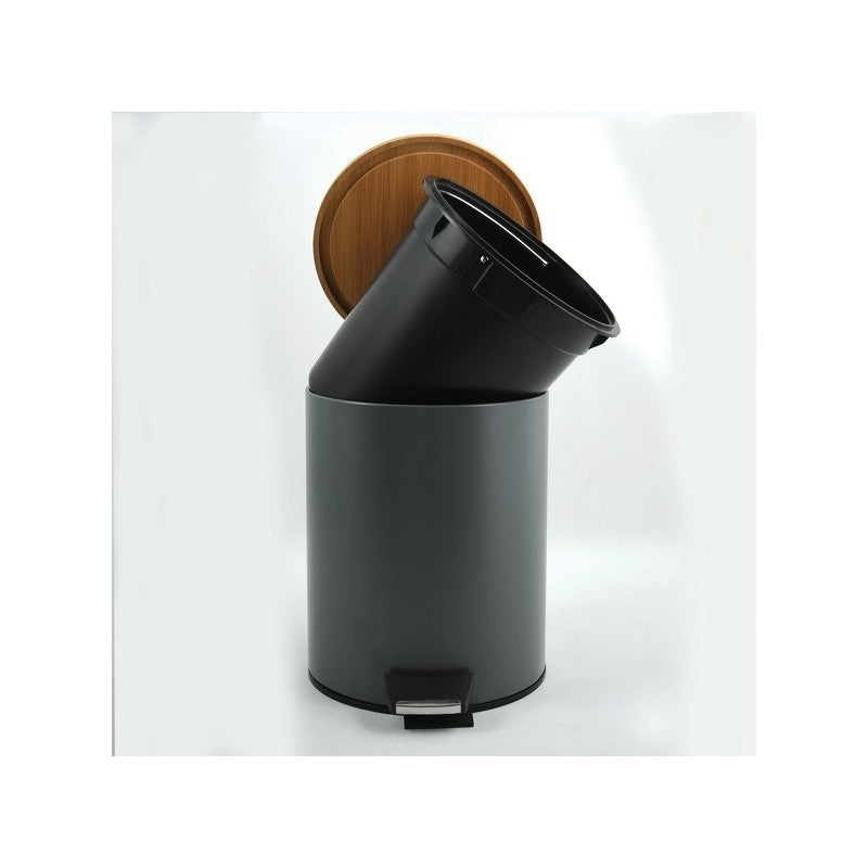 Spirella Tisch-Abfallbehälter Adonis – 3 l – Stahl, Dunkelgrau – Ø 170 × H 225 mm