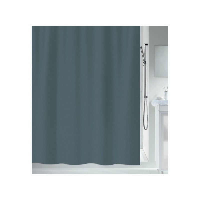 Spirella PRIMO Duschvorhang – 120 × 200 cm – Dunkelgrau – Polyester – Waschbar bei 40 °C