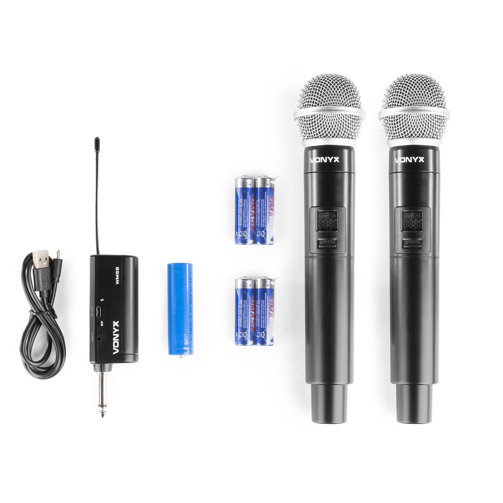 Vonyx WM552 – Mikrofon-Set, 2er-Set, Funk & 6,35 mm Klinke, Schwarz