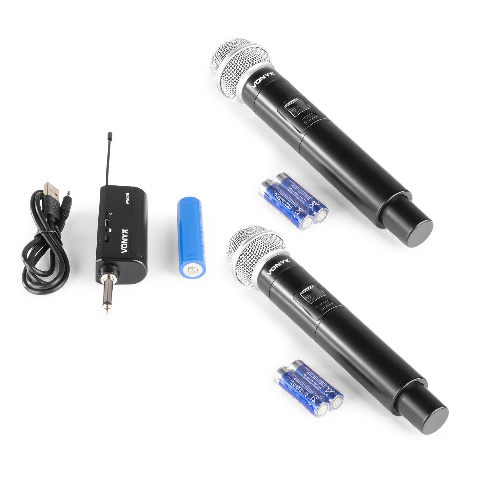 Vonyx WM552 – Mikrofon-Set, 2er-Set, Funk & 6,35 mm Klinke, Schwarz