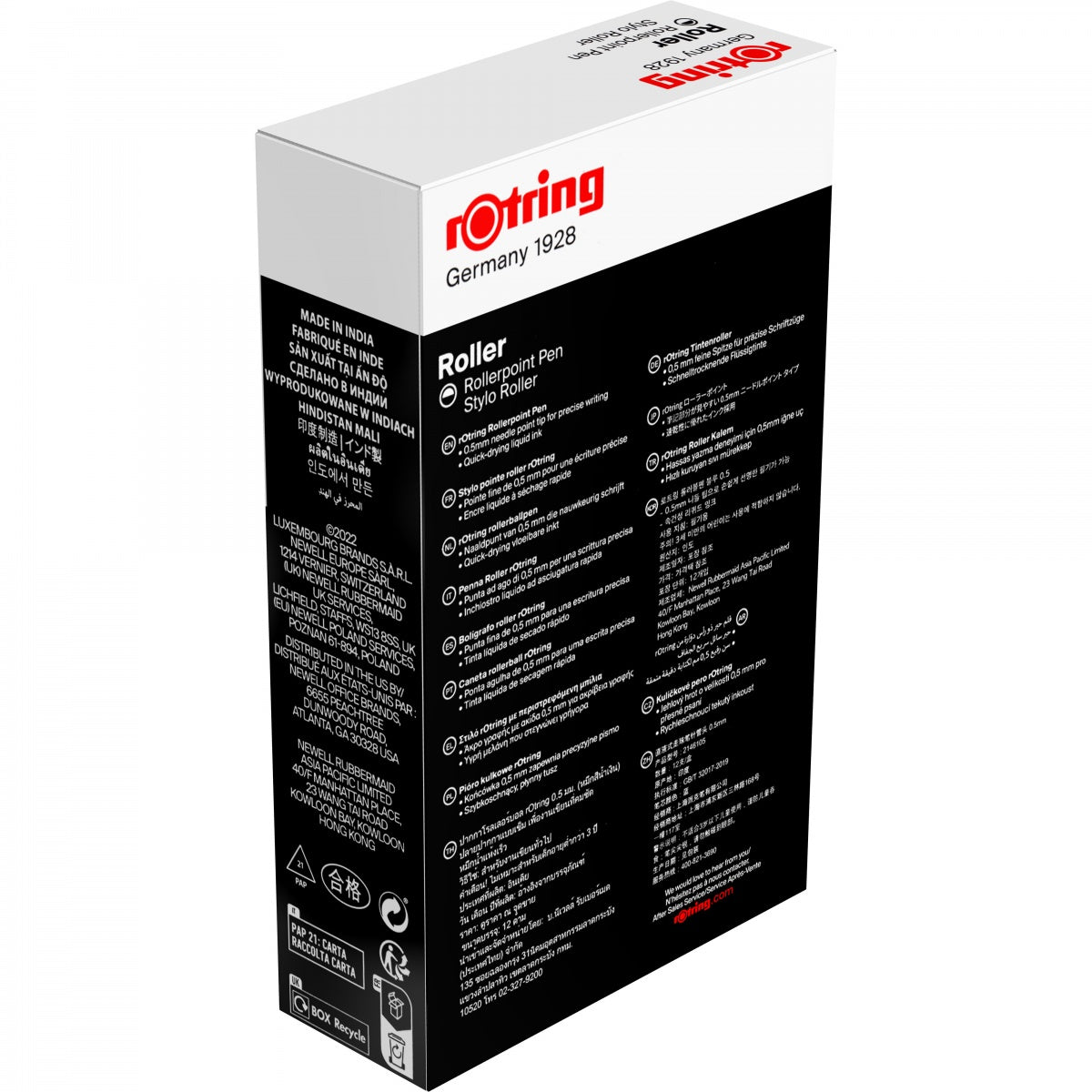 Rotring Rollerpoint 2146105 – Tintenroller, 0,5 mm, Blau, mit Kappe, Kunststoff, sortiert