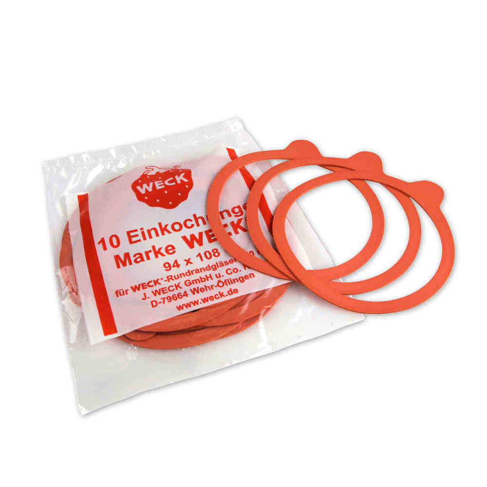 Weck Gummiringe Ø 10 cm, Naturkautschuk, Rot, 10 Stk.