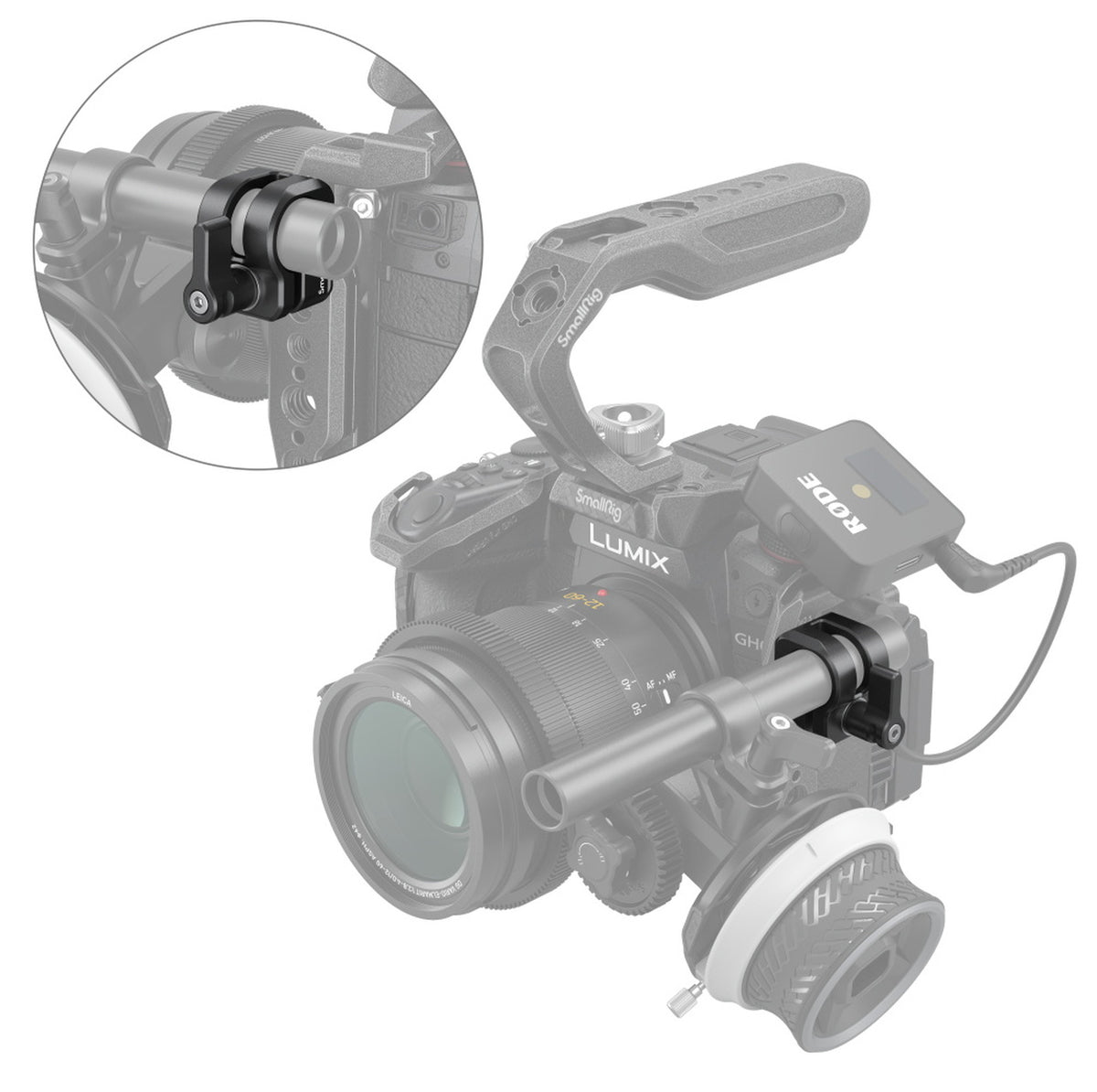 SmallRig 3598 Rod-Klemme 12/15 mm – 1/4" Montage – Aluminium/Edelstahl – Schwarz