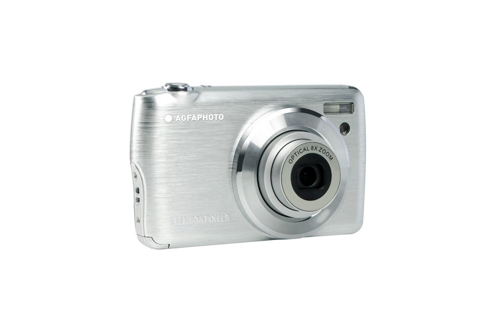 AgfaPhoto Compact Cam DC8200 – Kompaktkamera, 18 MP 1/3,2", 1080p, 8× opt. Zoom, Silber