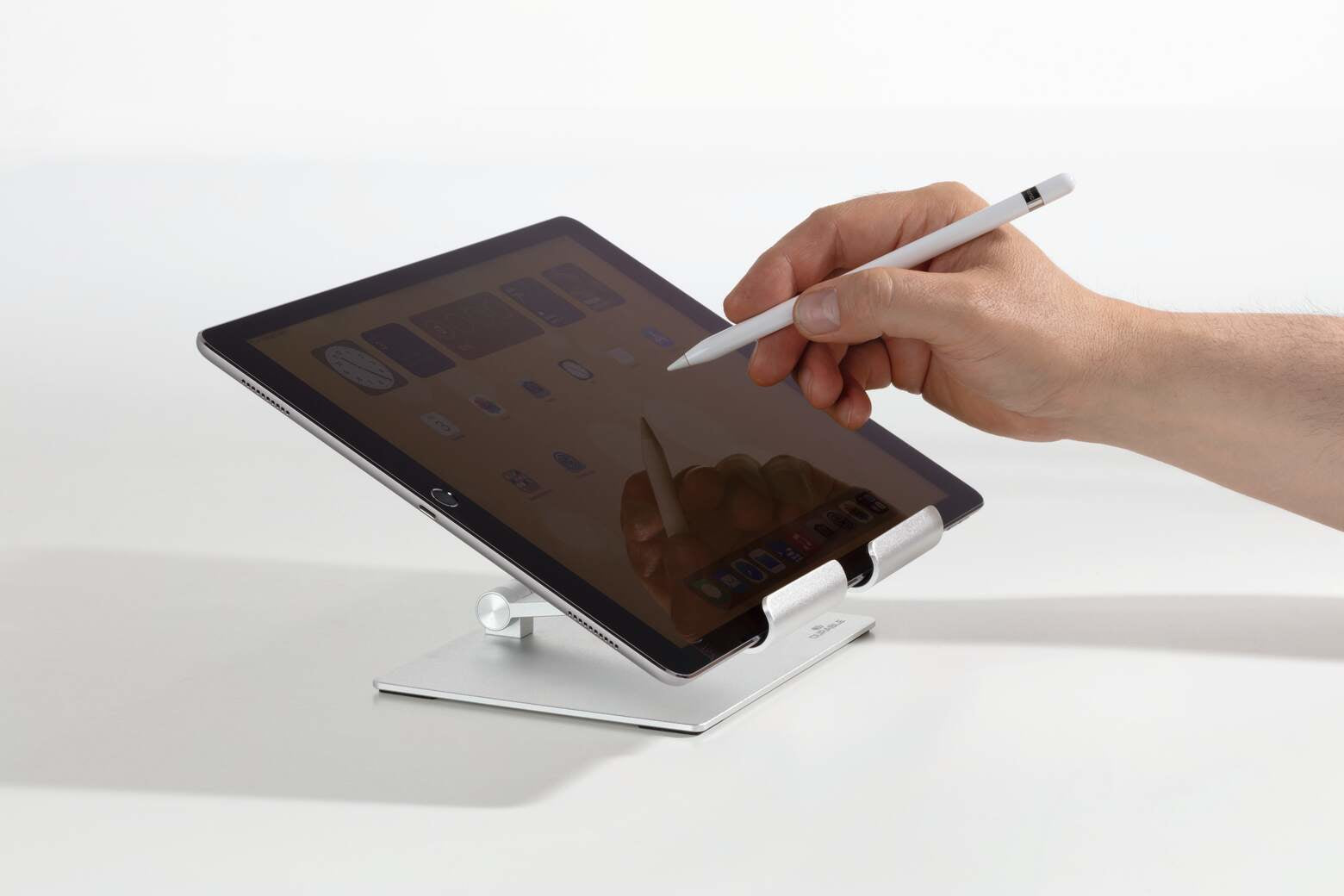 Durable Rise Tablethalter – für Tablets bis 13", Aluminium, silber metallic