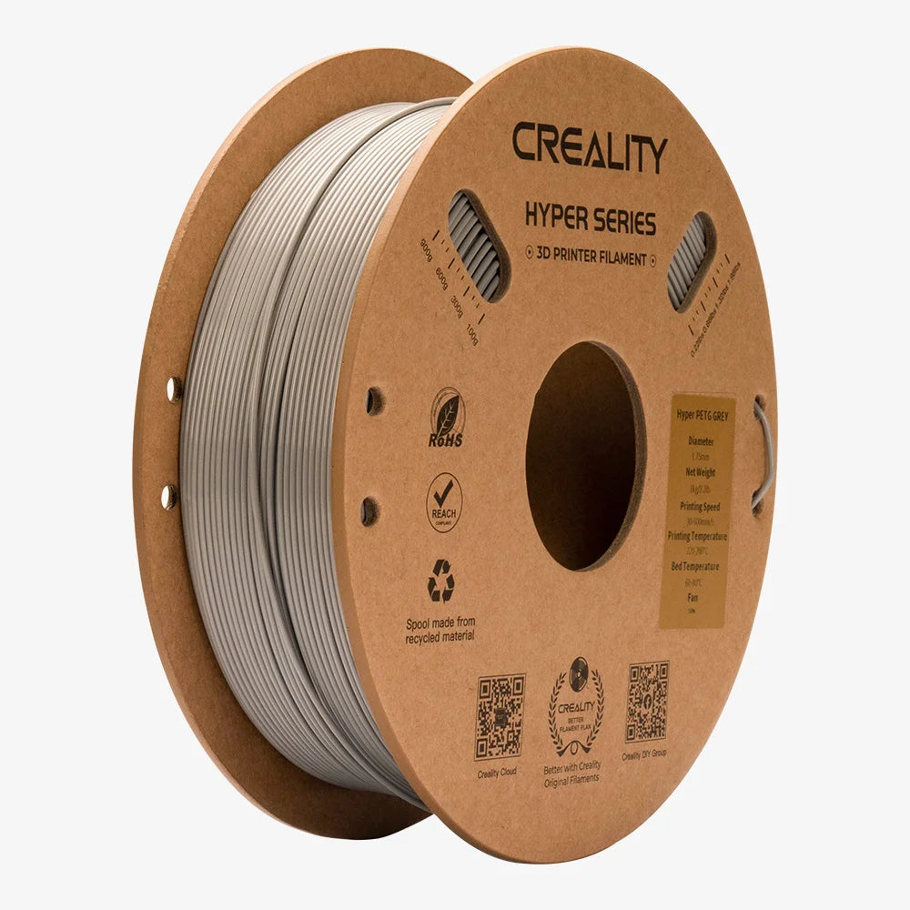 Creality 3D-Drucker-Filament Hyper PETG 1,75 mm Grau, 1 kg – für Creality 3D
